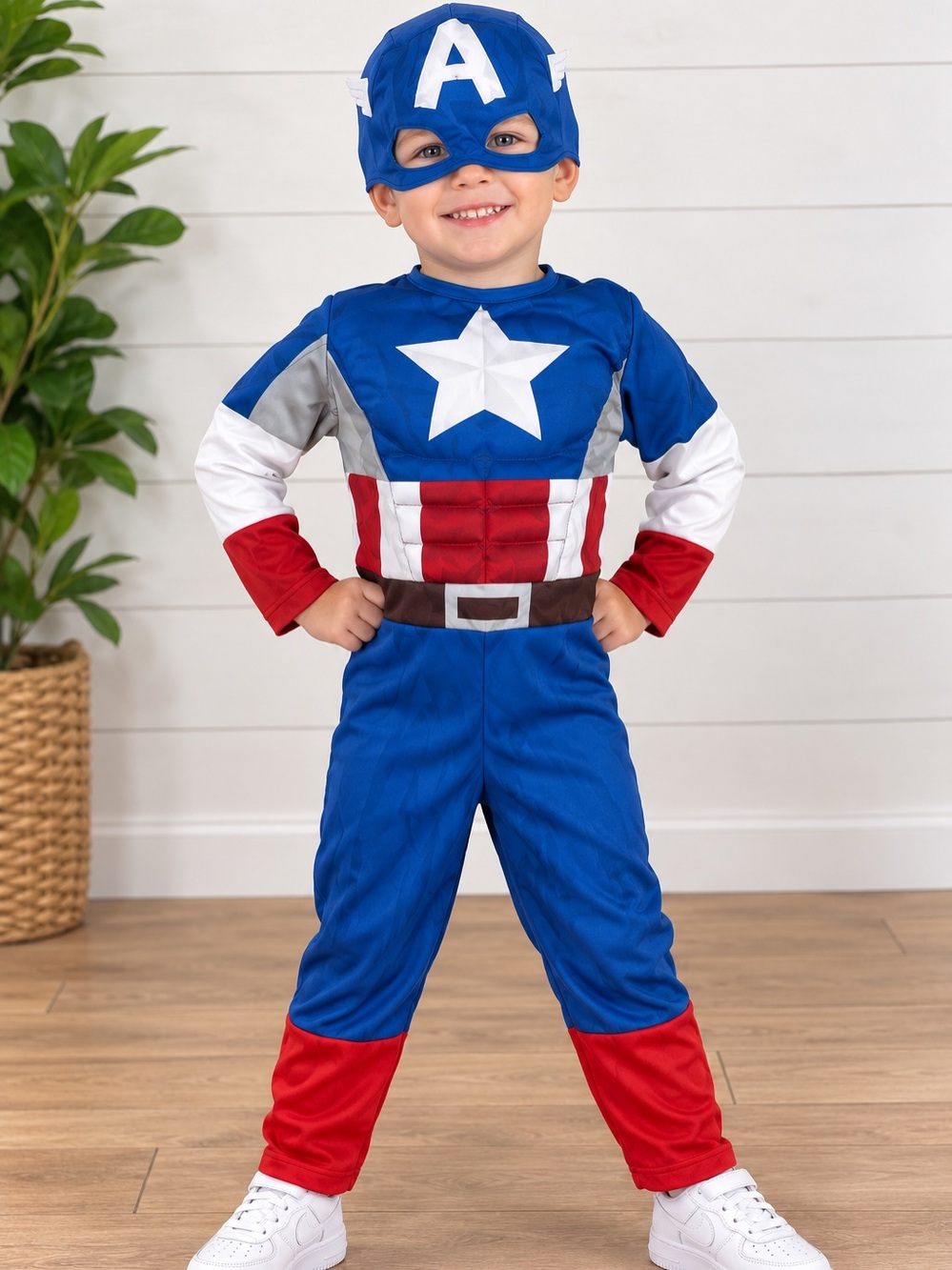 🇺🇸 H&M Captain America Kids Halloween Costume 2-4 Years Suit & Mask
